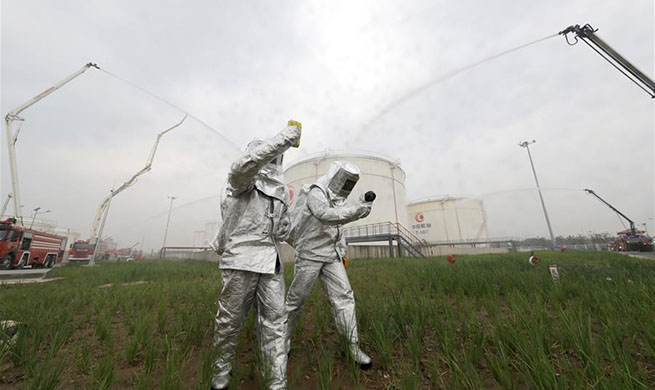 Newly-built Beijing Daxing Int'l Airport holds 1st fire drill